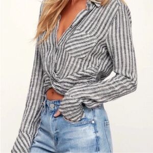 FREE PEOPLE Lust for Life Striped Top Small